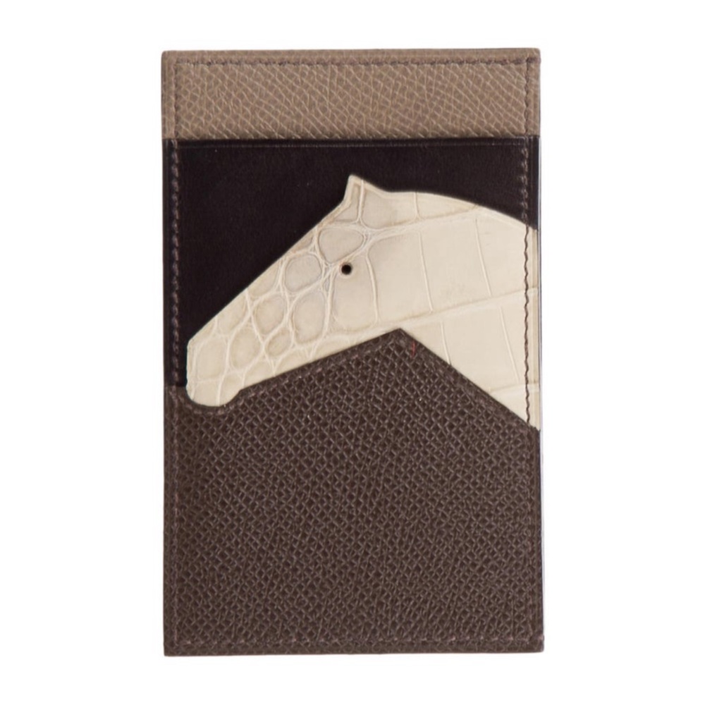 HERMES HERMÈS 2019 Les Petits Chevaux Leather Card Holder